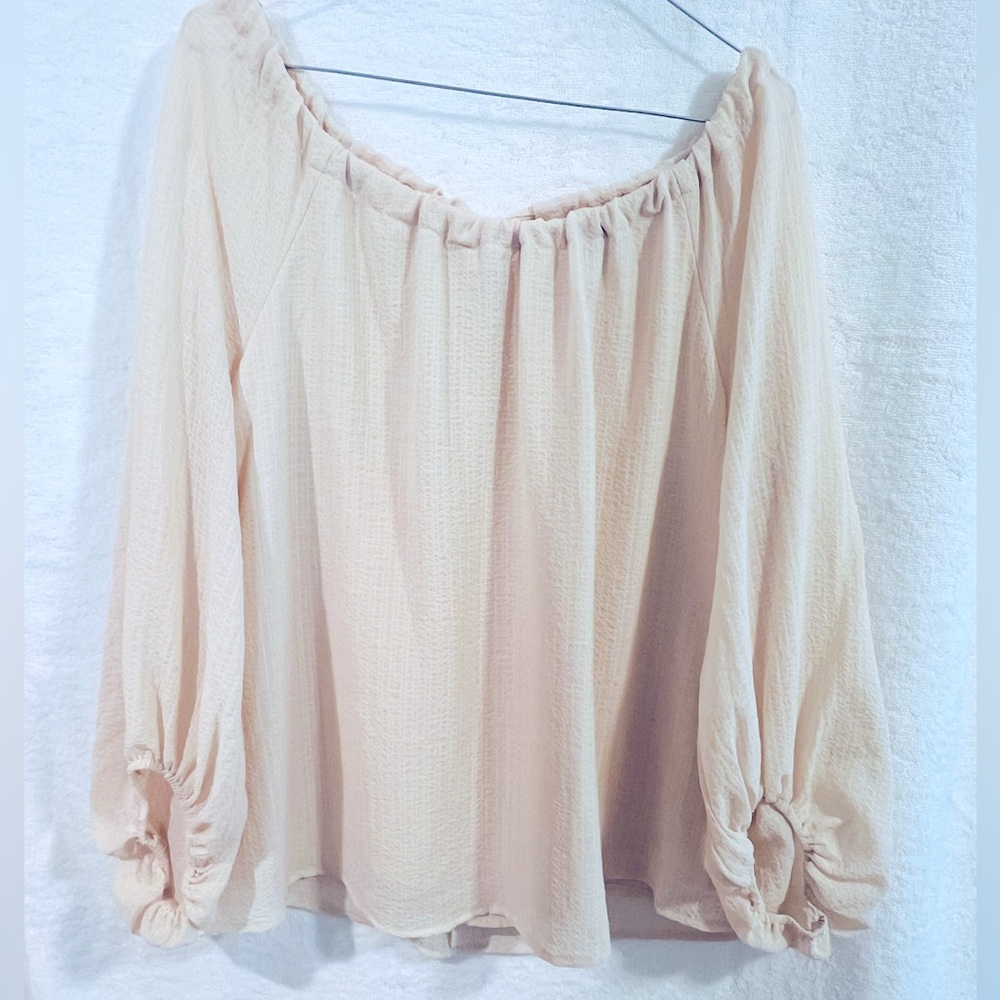 Elegant Cream Off-Shoulder Blouse
